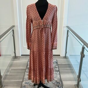 Pink Tiered Bottom Dress Small